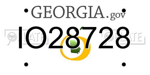 IO28728 Georgia License Plate