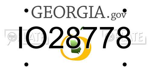 IO28778 Georgia License Plate