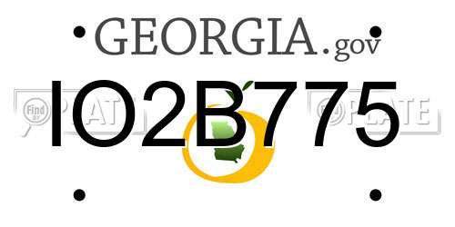 IO2B775 Georgia License Plate