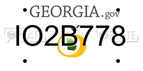 IO2B778 Georgia License Plate