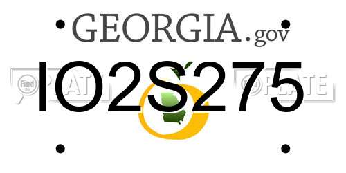 IO2S275 Georgia License Plate