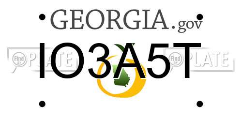IO3A5T Georgia License Plate