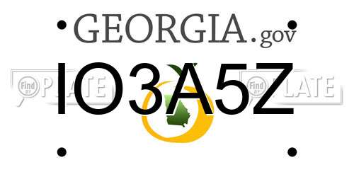 IO3A5Z Georgia License Plate