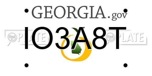 IO3A8T Georgia License Plate