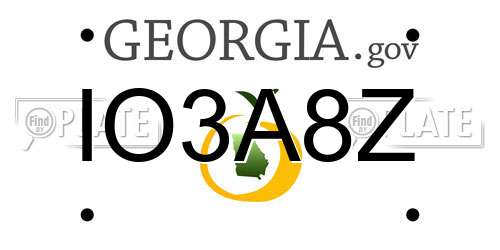 IO3A8Z Georgia License Plate