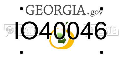 IO40046 Georgia License Plate