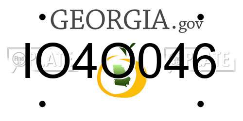 IO4O046 Georgia License Plate