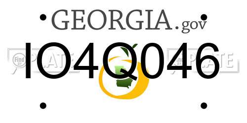 IO4Q046 Georgia License Plate