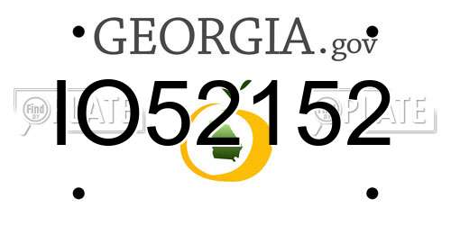 IO52152 Georgia License Plate