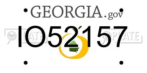 IO52157 Georgia License Plate