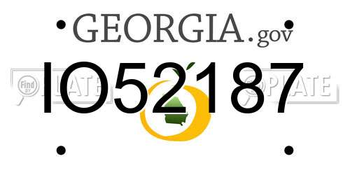 IO52187 Georgia License Plate