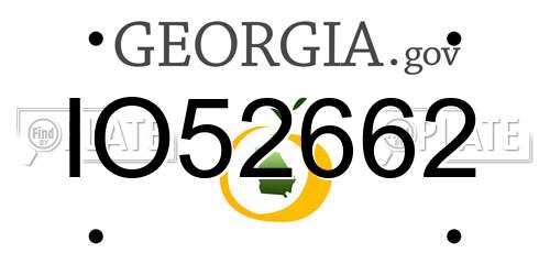 IO52662 Georgia License Plate