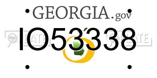 IO53338 Georgia License Plate