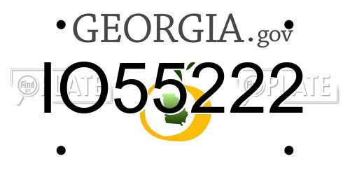 IO55222 Georgia License Plate