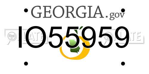 IO55959 Georgia License Plate