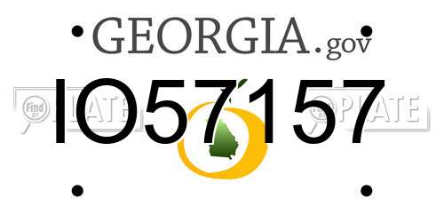 IO57157 Georgia License Plate