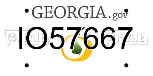 IO57667 Georgia License Plate