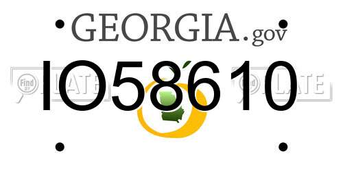 IO58610 Georgia License Plate
