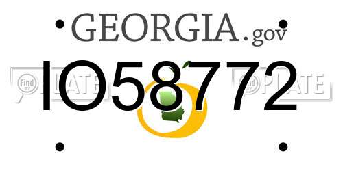 IO58772 Georgia License Plate