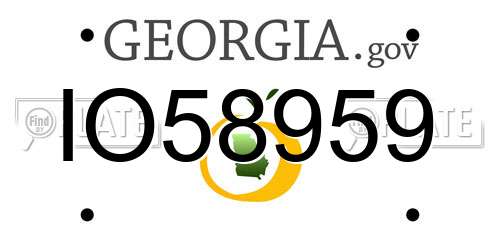 IO58959 Georgia License Plate