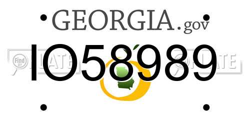 IO58989 Georgia License Plate
