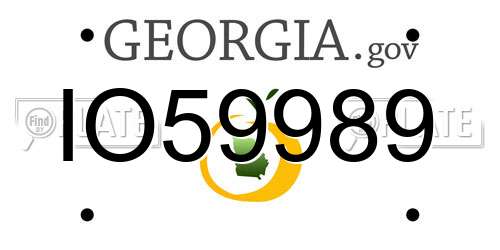 IO59989 Georgia License Plate