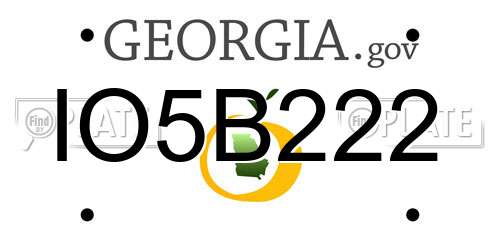 IO5B222 Georgia License Plate