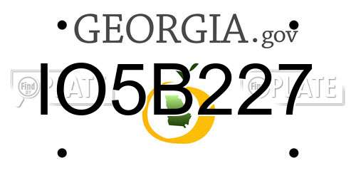 IO5B227 Georgia License Plate