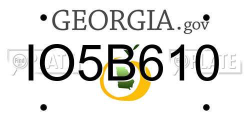 IO5B610 Georgia License Plate