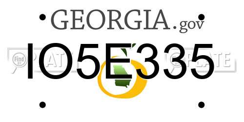 IO5E335 Georgia License Plate