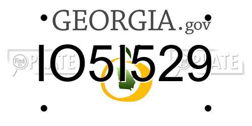 IO5I529 Georgia License Plate