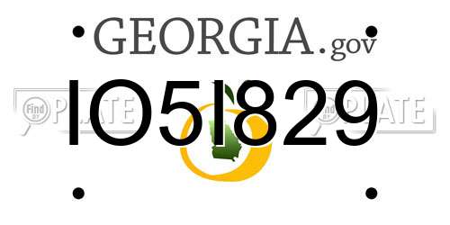 IO5I829 Georgia License Plate
