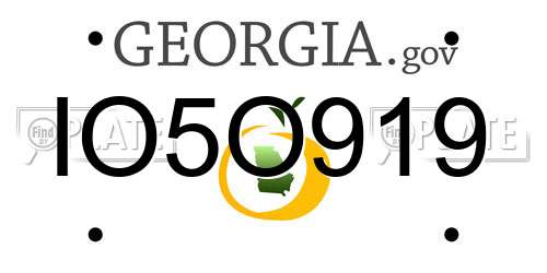 IO5O919 Georgia License Plate