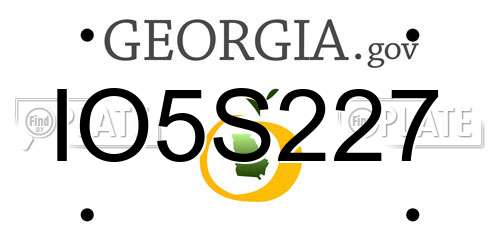 IO5S227 Georgia License Plate