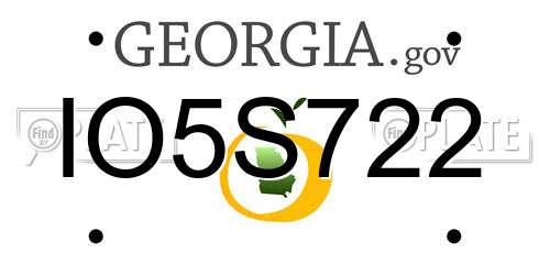 IO5S722 Georgia License Plate