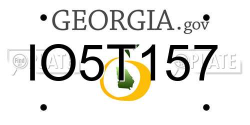 IO5T157 Georgia License Plate