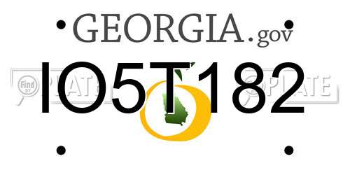 IO5T182 Georgia License Plate