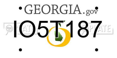 IO5T187 Georgia License Plate