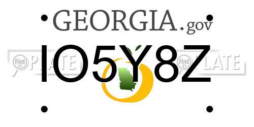 IO5Y8Z Georgia License Plate
