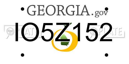 IO5Z152 Georgia License Plate