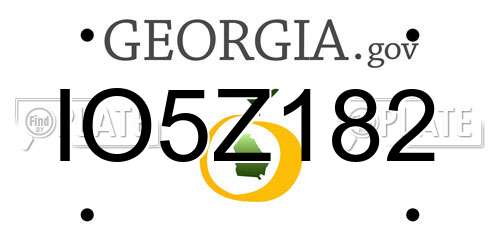 IO5Z182 Georgia License Plate