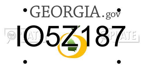 IO5Z187 Georgia License Plate