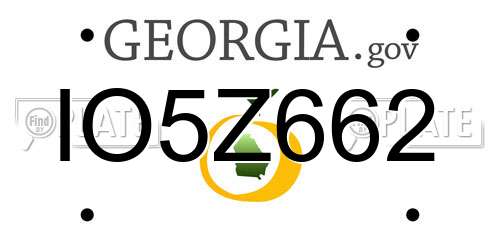 IO5Z662 Georgia License Plate