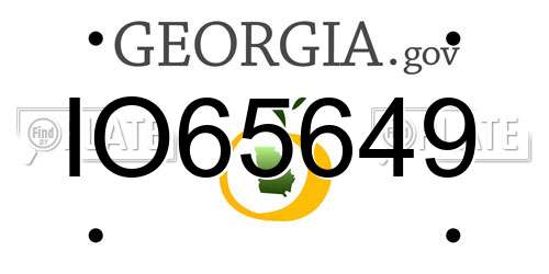 IO65649 Georgia License Plate