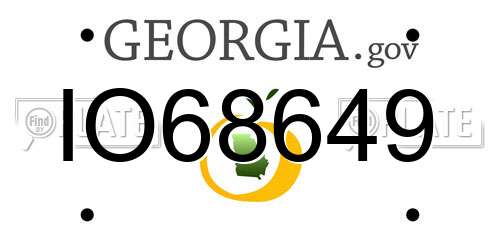 IO68649 Georgia License Plate