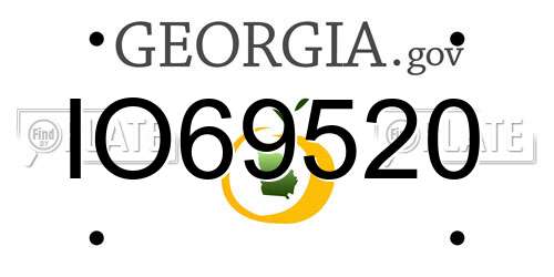 IO69520 Georgia License Plate