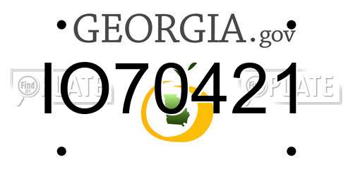 IO70421 Georgia License Plate