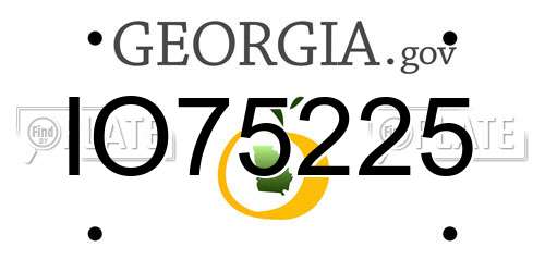 IO75225 Georgia License Plate