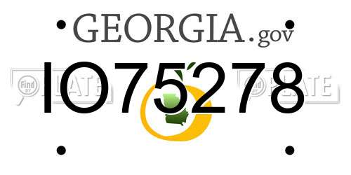 IO75278 Georgia License Plate