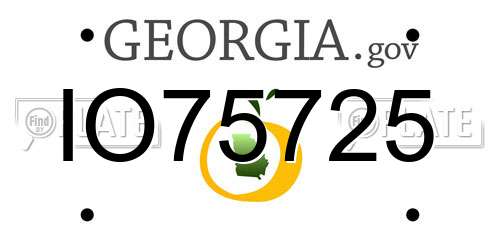IO75725 Georgia License Plate